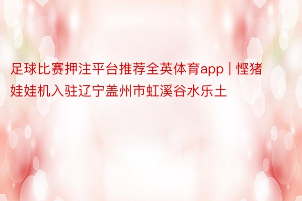 足球比赛押注平台推荐全英体育app | 悭猪娃娃机入驻辽宁盖州市虹溪谷水乐土